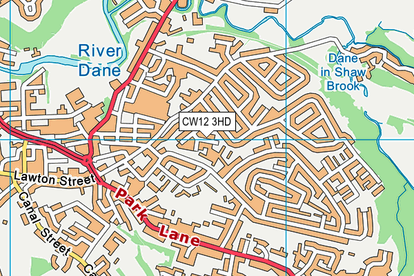 CW12 3HD map - OS VectorMap District (Ordnance Survey)