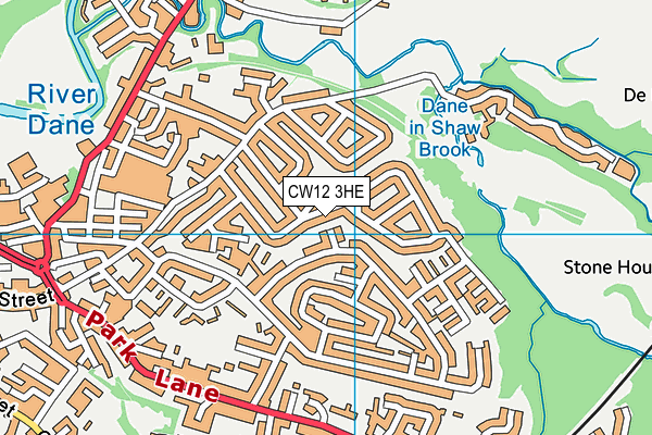 CW12 3HE map - OS VectorMap District (Ordnance Survey)