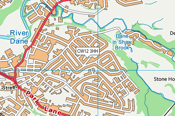 CW12 3HH map - OS VectorMap District (Ordnance Survey)