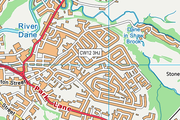 CW12 3HJ map - OS VectorMap District (Ordnance Survey)