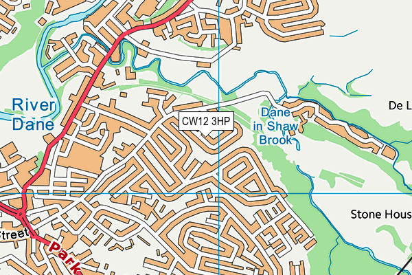 CW12 3HP map - OS VectorMap District (Ordnance Survey)