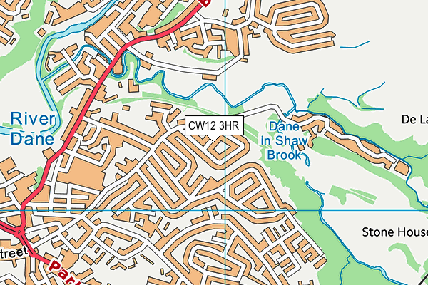 CW12 3HR map - OS VectorMap District (Ordnance Survey)