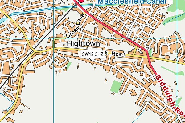 CW12 3HZ map - OS VectorMap District (Ordnance Survey)