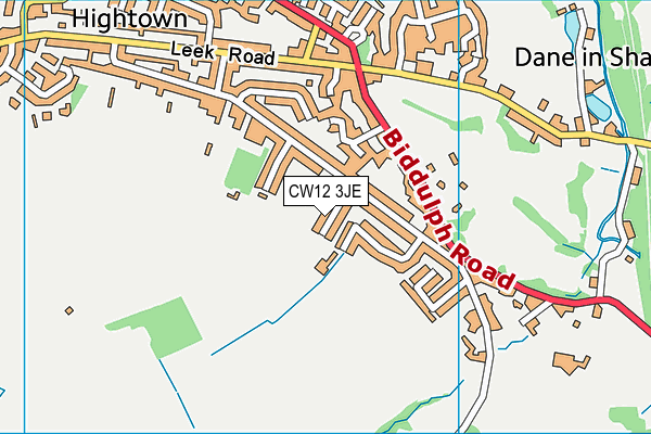 CW12 3JE map - OS VectorMap District (Ordnance Survey)