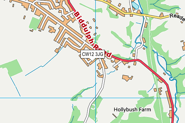 CW12 3JG map - OS VectorMap District (Ordnance Survey)