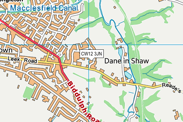 CW12 3JN map - OS VectorMap District (Ordnance Survey)