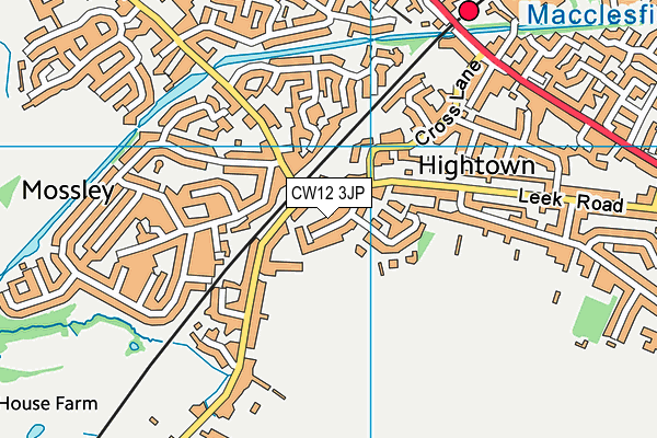 CW12 3JP map - OS VectorMap District (Ordnance Survey)