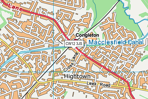 CW12 3JS map - OS VectorMap District (Ordnance Survey)