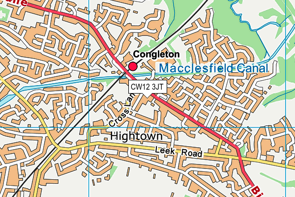 CW12 3JT map - OS VectorMap District (Ordnance Survey)