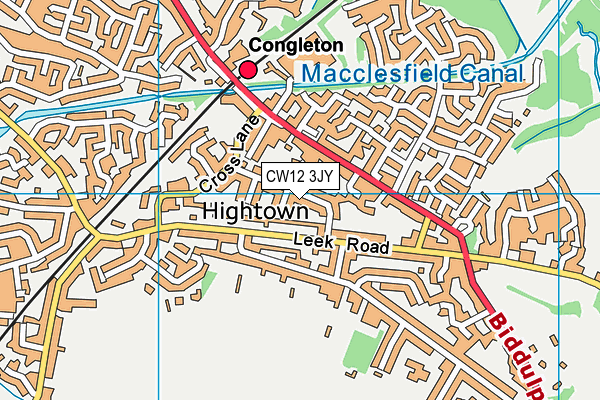 CW12 3JY map - OS VectorMap District (Ordnance Survey)