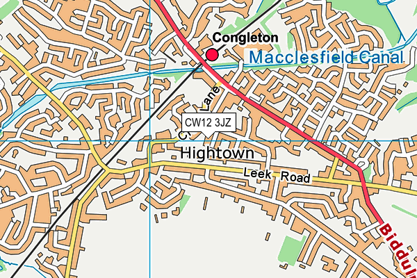 CW12 3JZ map - OS VectorMap District (Ordnance Survey)