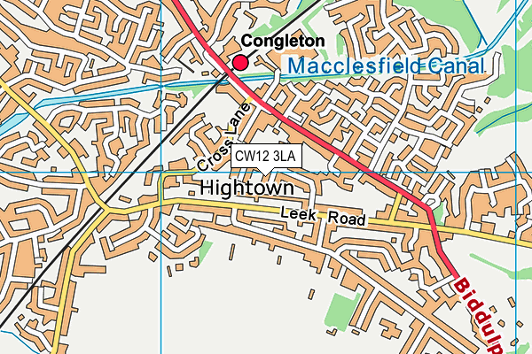 CW12 3LA map - OS VectorMap District (Ordnance Survey)