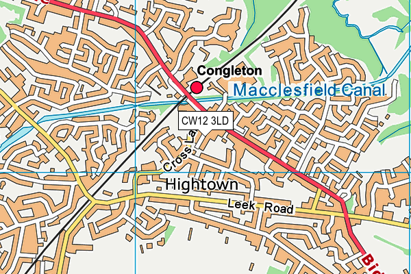 CW12 3LD map - OS VectorMap District (Ordnance Survey)