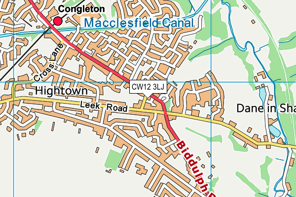 CW12 3LJ map - OS VectorMap District (Ordnance Survey)