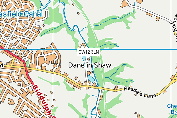 CW12 3LN map - OS VectorMap District (Ordnance Survey)