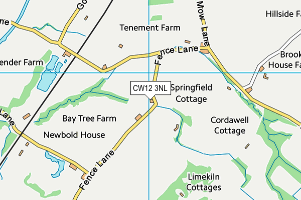 CW12 3NL map - OS VectorMap District (Ordnance Survey)