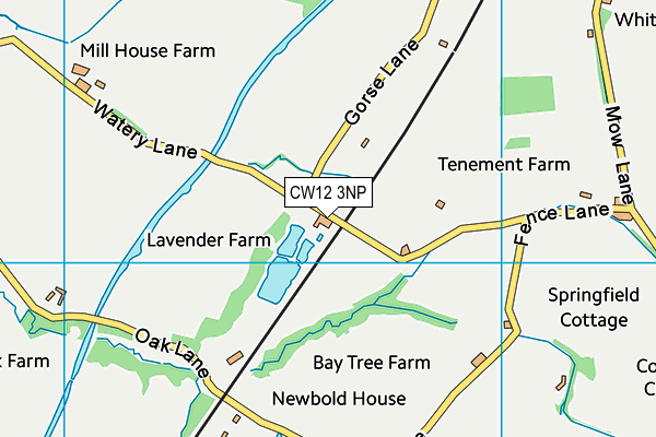 CW12 3NP map - OS VectorMap District (Ordnance Survey)