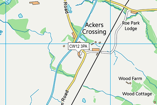 CW12 3PA map - OS VectorMap District (Ordnance Survey)