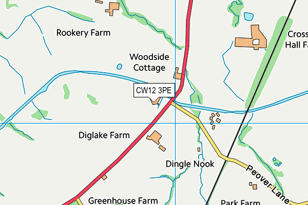 CW12 3PE map - OS VectorMap District (Ordnance Survey)