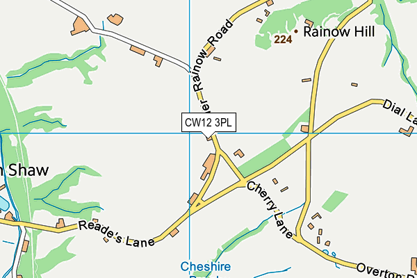 CW12 3PL map - OS VectorMap District (Ordnance Survey)