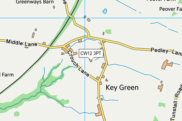 CW12 3PT map - OS VectorMap District (Ordnance Survey)