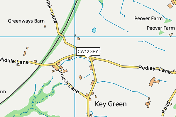 CW12 3PY map - OS VectorMap District (Ordnance Survey)