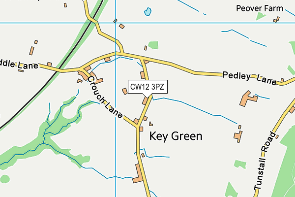 CW12 3PZ map - OS VectorMap District (Ordnance Survey)