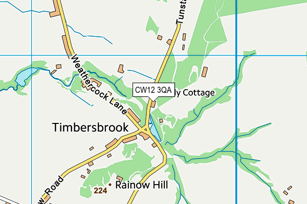 CW12 3QA map - OS VectorMap District (Ordnance Survey)