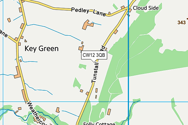 CW12 3QB map - OS VectorMap District (Ordnance Survey)