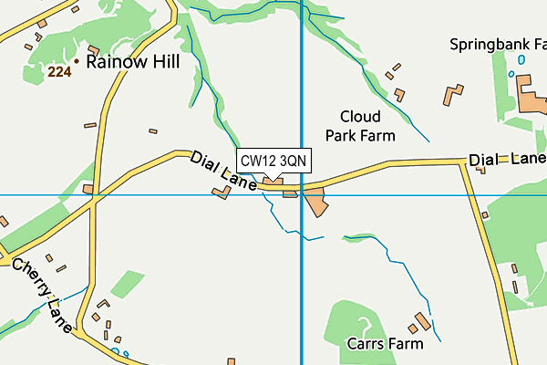 CW12 3QN map - OS VectorMap District (Ordnance Survey)