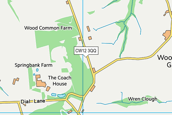 CW12 3QQ map - OS VectorMap District (Ordnance Survey)
