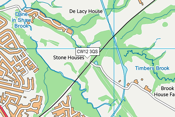 CW12 3QS map - OS VectorMap District (Ordnance Survey)