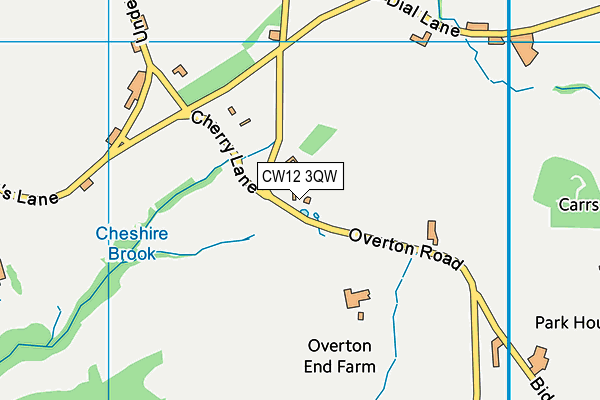 CW12 3QW map - OS VectorMap District (Ordnance Survey)