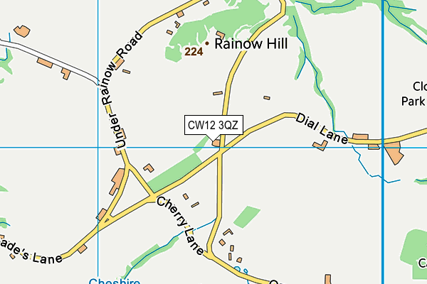 CW12 3QZ map - OS VectorMap District (Ordnance Survey)