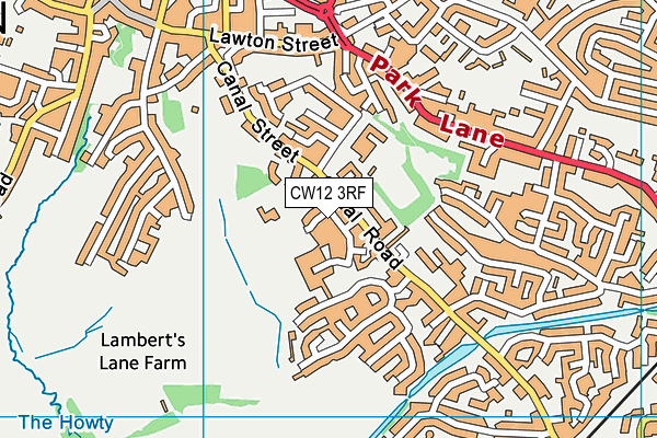 CW12 3RF map - OS VectorMap District (Ordnance Survey)