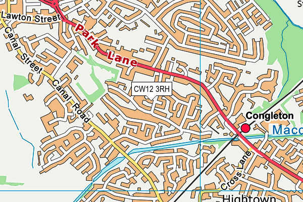 CW12 3RH map - OS VectorMap District (Ordnance Survey)