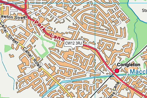 CW12 3RJ map - OS VectorMap District (Ordnance Survey)