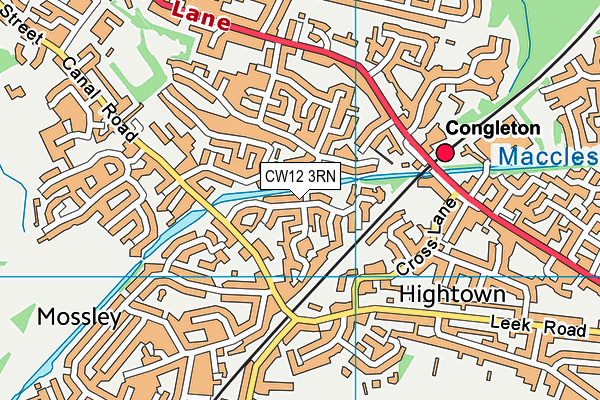 CW12 3RN map - OS VectorMap District (Ordnance Survey)