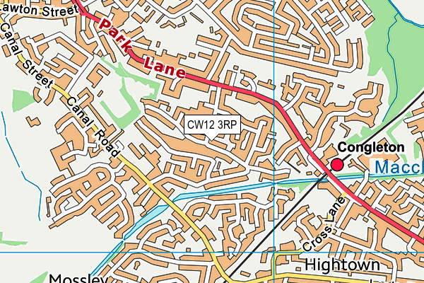 CW12 3RP map - OS VectorMap District (Ordnance Survey)