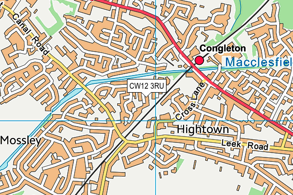 CW12 3RU map - OS VectorMap District (Ordnance Survey)