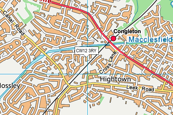 CW12 3RY map - OS VectorMap District (Ordnance Survey)