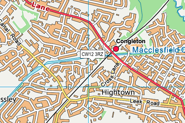 CW12 3RZ map - OS VectorMap District (Ordnance Survey)