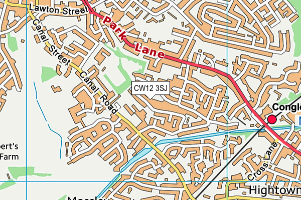 CW12 3SJ map - OS VectorMap District (Ordnance Survey)