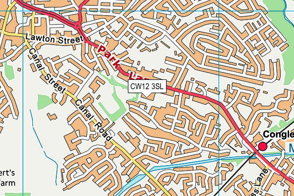 CW12 3SL map - OS VectorMap District (Ordnance Survey)