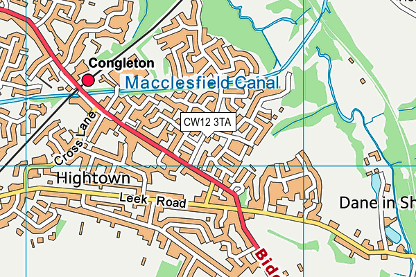 CW12 3TA map - OS VectorMap District (Ordnance Survey)