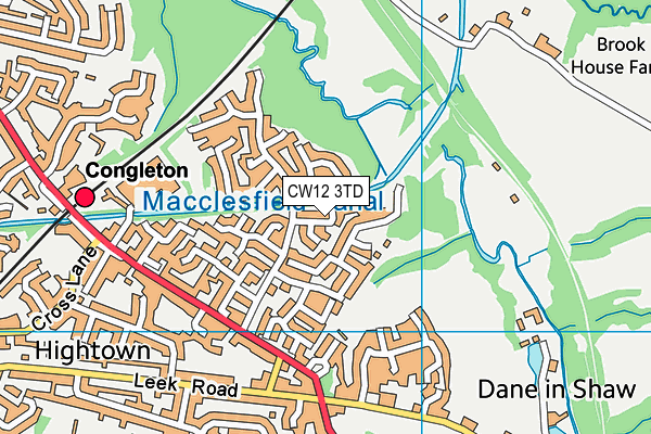 CW12 3TD map - OS VectorMap District (Ordnance Survey)