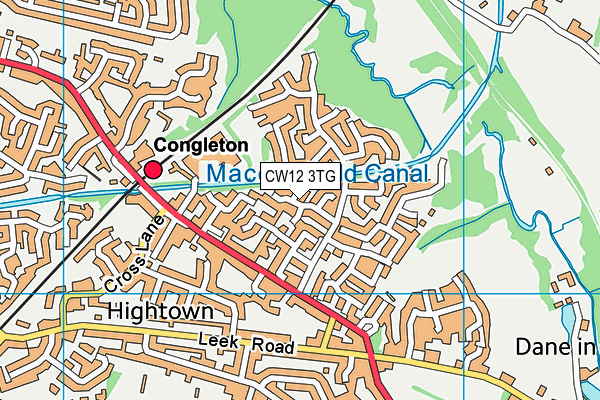 CW12 3TG map - OS VectorMap District (Ordnance Survey)