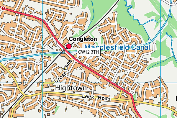 CW12 3TH map - OS VectorMap District (Ordnance Survey)