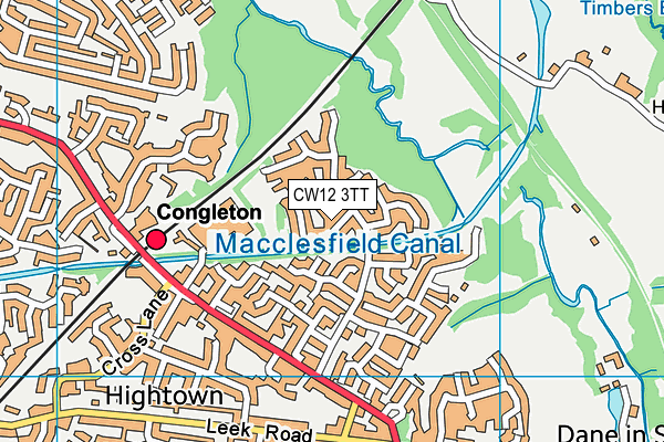 CW12 3TT map - OS VectorMap District (Ordnance Survey)