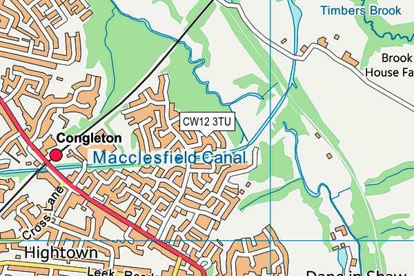 CW12 3TU map - OS VectorMap District (Ordnance Survey)